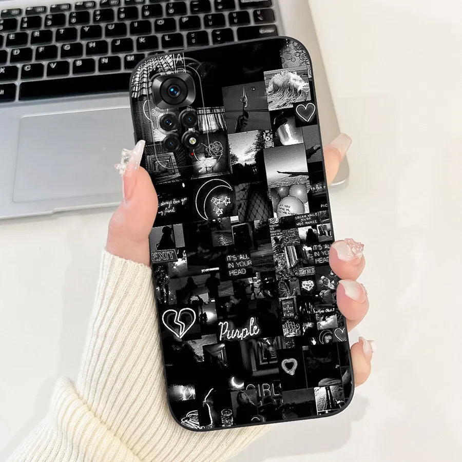 Case for Redmi Note 11 11S 4G 11 Pro Couqe Matte Soft Silicone Cartoons Funda Shockproof  Phone Bags For Note11 11S Back Covers