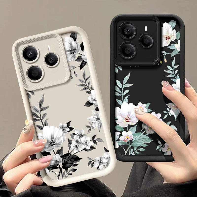 Fashion Flower Case For Xiaomi 13T 14T 11T Pro Poco X6 F6 Pro Funda Redmi Note 14 Pro 5G 13 12 11 Shockproof Bumper Soft Cover