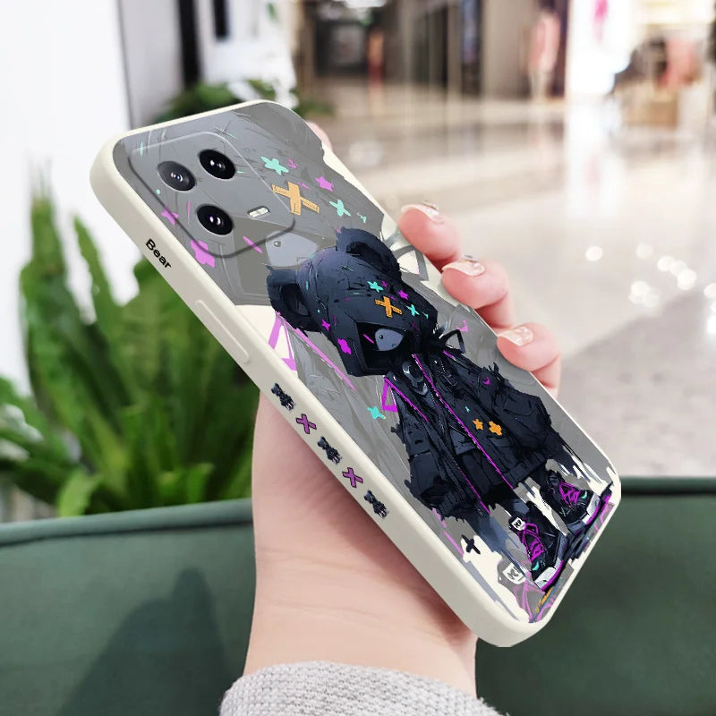 Mysterious Bear Phone Case For Xiaomi Mi 15 14 14T 13 13T 12 12X 12T 12S 11 11T 10 10T 9 9T Pro Lite Liquid Silicone Cover