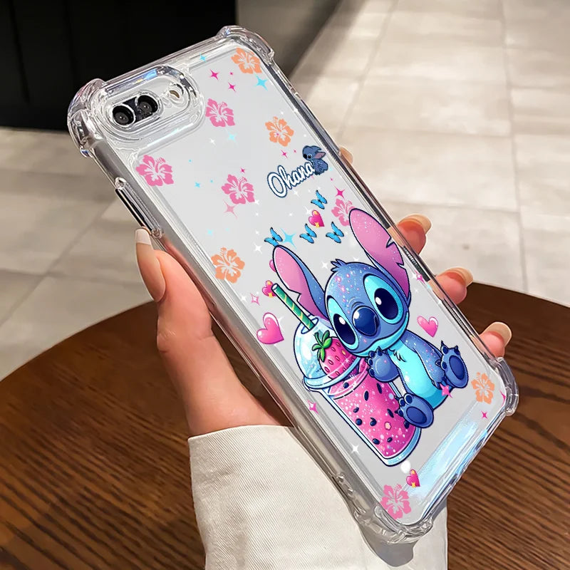 Disney Stitch Cute Fashion For Redmi Note 14 13 12S 12 11T 11 10S 10 Pro Plus MAX Anti-Fall Transparent TPU Soft Phone Case