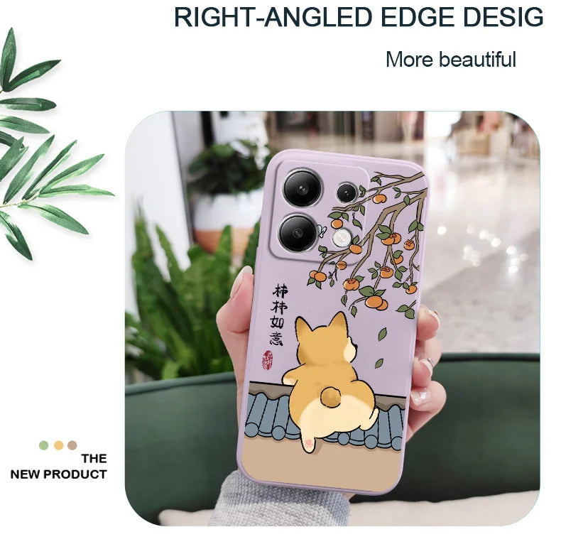 Cute Lively Cat Phone Case For Xiaomi Redmi Note 14 13 12 12S 11 11S 10 10S 9 9S Pro Plus 4G 5G Liquid Silicone Cover