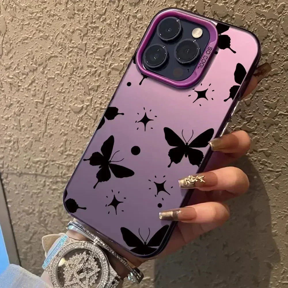 For Samsung Galaxy A06 A16 Case Luxury Fashion Butterfly Silver IMD Phone Case For Samsung A06 A16 Matte Color Cover Funda