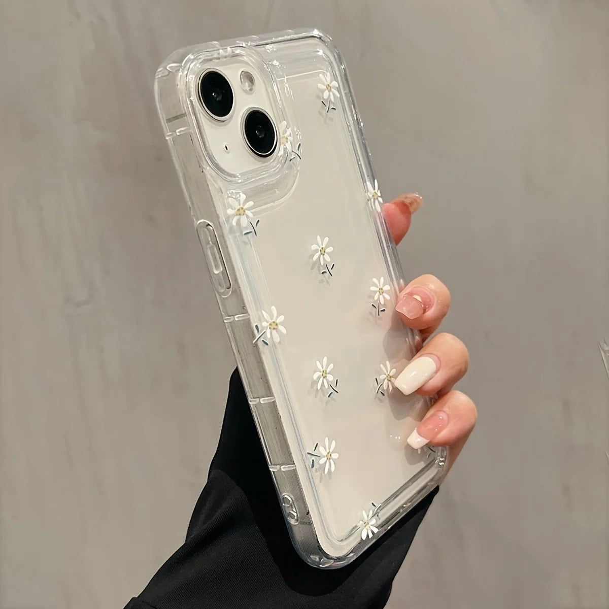 Trendy Flower Pattern Transparent Case For iPhone 16 15 Pro Max 16E 14 13 12 11 PRO Mini Soft Clear Cover