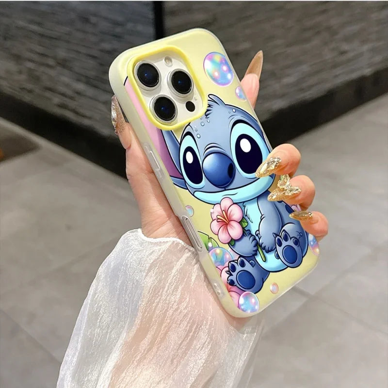 Bubble Flower Stitch Phone Case For IPhone 17 16 15 14 13 12 11 Pro Max Plus Air Casing Color Jelly Silicone Bumper 2 In 1 Cover