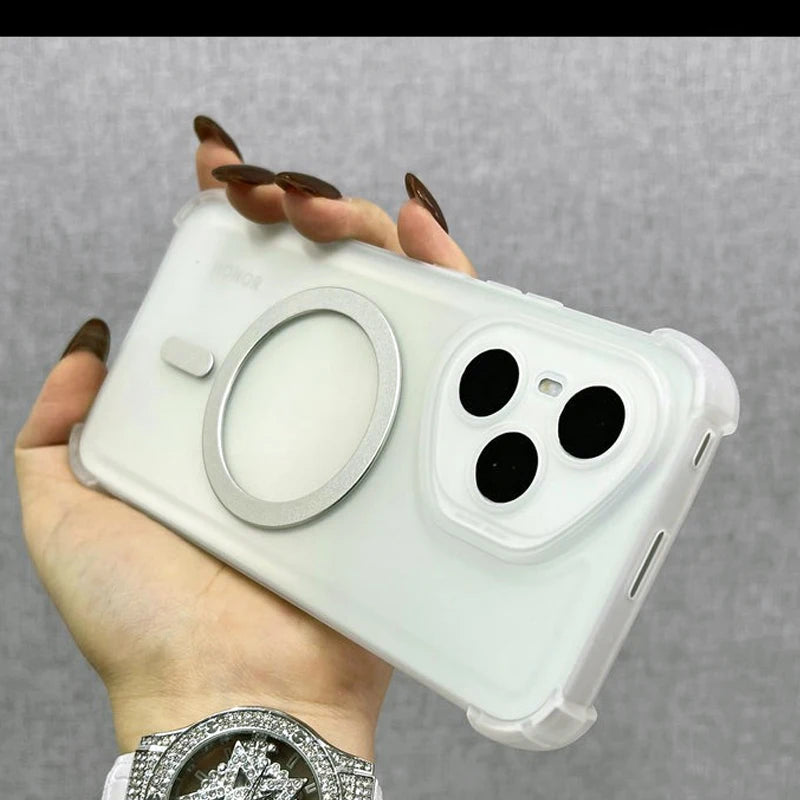 For Honor400Lite Case Airbag Shockproof Magnetic Wireless Charging Case For Honor 400 300 200 100 90 80 70 60 Pro Clear Cover