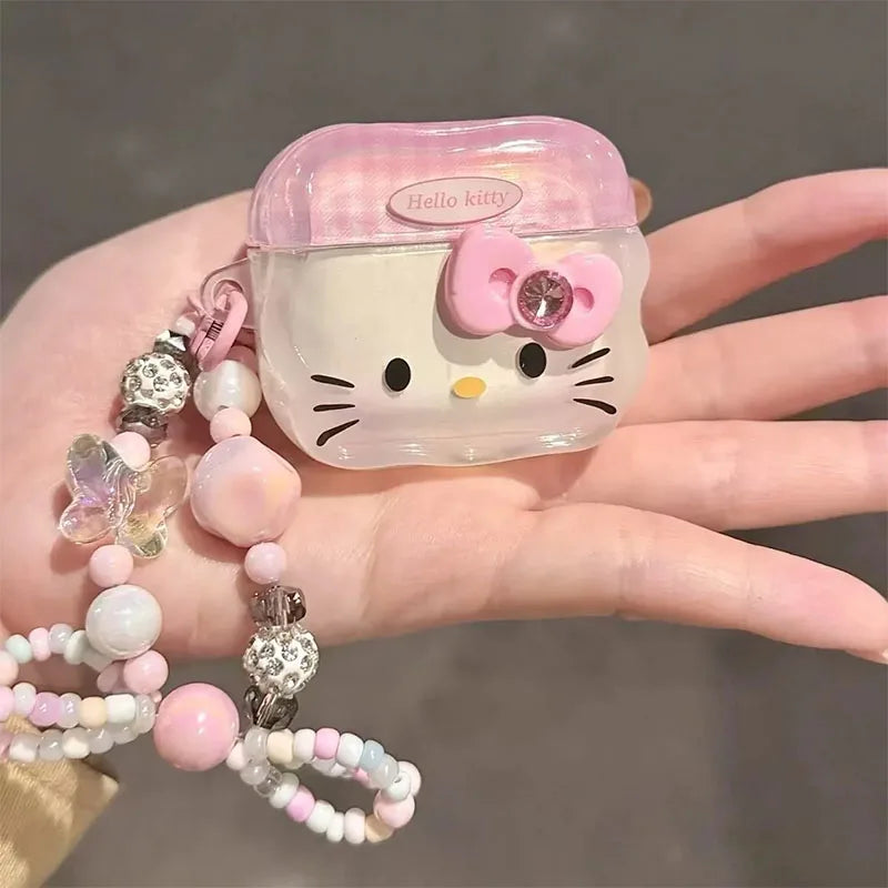 Kawaii Sanrio Hello Kitty Earphone Case for Apple AirPods Pro Earphone Case Anime Cartoon Cute 1/2 Generation Girl's Gifts Toys