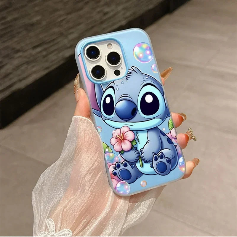 Bubble Flower Stitch Phone Case For IPhone 17 16 15 14 13 12 11 Pro Max Plus Air Casing Color Jelly Silicone Bumper 2 In 1 Cover