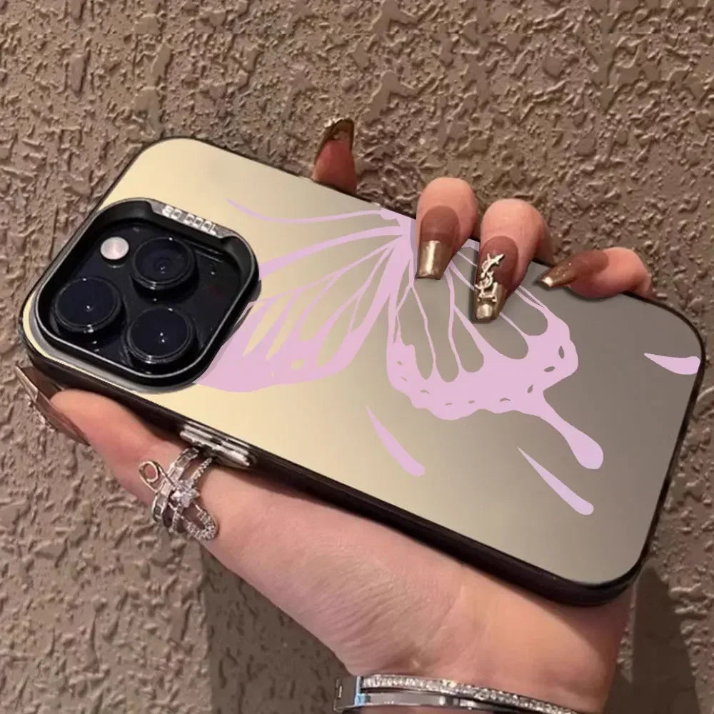 Case For Vivo V25 V25E X80 Lite Luxury Matte Silver IMD Phone Funda For Vivo V25E X80Lite Fashion Butterfly Color Soft Cover