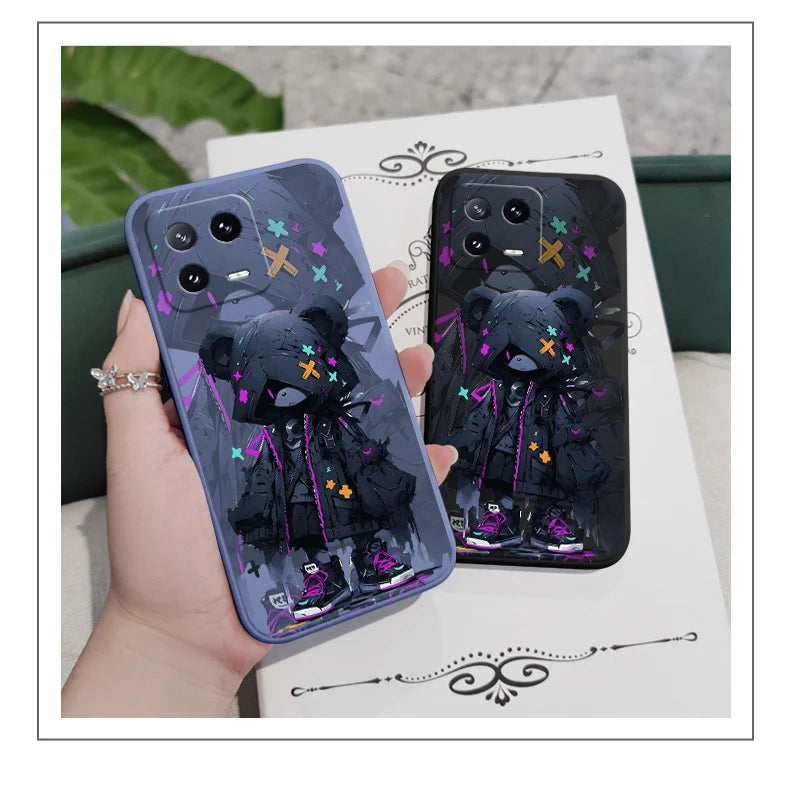 Mysterious Bear Phone Case For Xiaomi Mi 15 14 14T 13 13T 12 12X 12T 12S 11 11T 10 10T 9 9T Pro Lite Liquid Silicone Cover