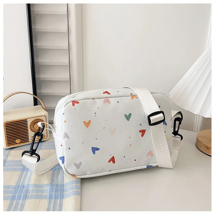 Embroidery Camera Shoulder Bag Design Nylon Small Messenger Bag Makeup Bag Women Butterfly Minimalist Solid Color Crossbody Bag