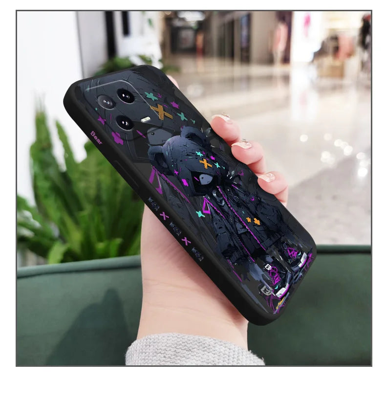 Mysterious Bear Phone Case For Xiaomi Mi 15 14 14T 13 13T 12 12X 12T 12S 11 11T 10 10T 9 9T Pro Lite Liquid Silicone Cover
