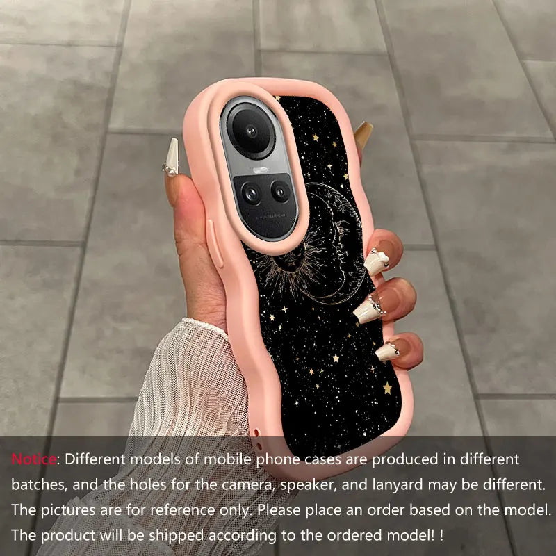 Fashion sun moon stars Flexible Case For Reno10 With Anti-Fingerprint Features Suitable For OPPO A Reno X 91 77 79 3 11 54 38