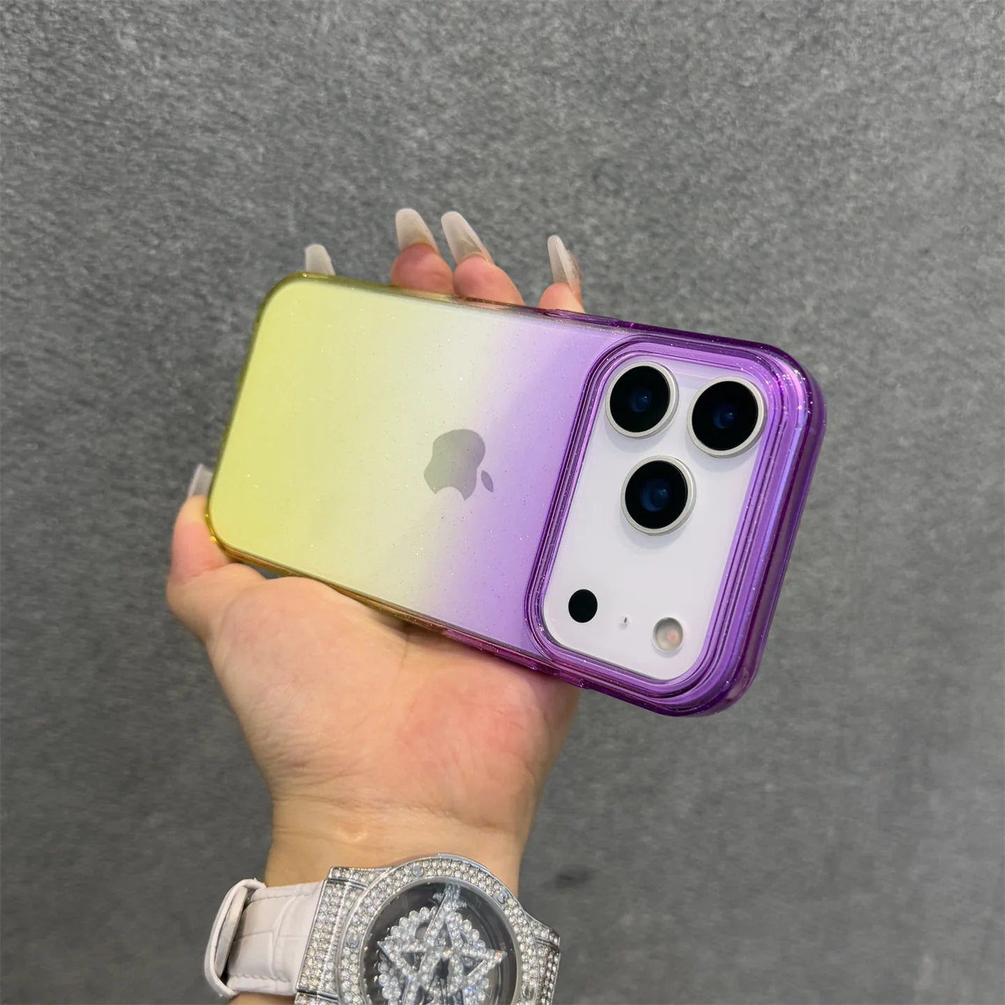 Flash Gradient Transparent Phone Case For iPhone 17 16 15 14 13 12 Pro Max 17Air Minimalist Clear Soft Edge Shockproof Cover