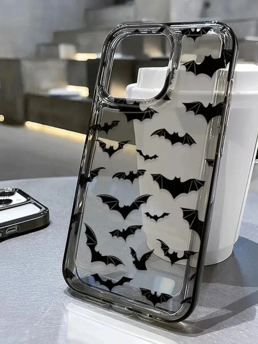 Black Bat With  iPhone Case For iPhone 14 13 11 15 Pro Max 12 Mini XS XR X 8 7 Plus SE 2022 14Pro 13Pro Matte Soft Cover