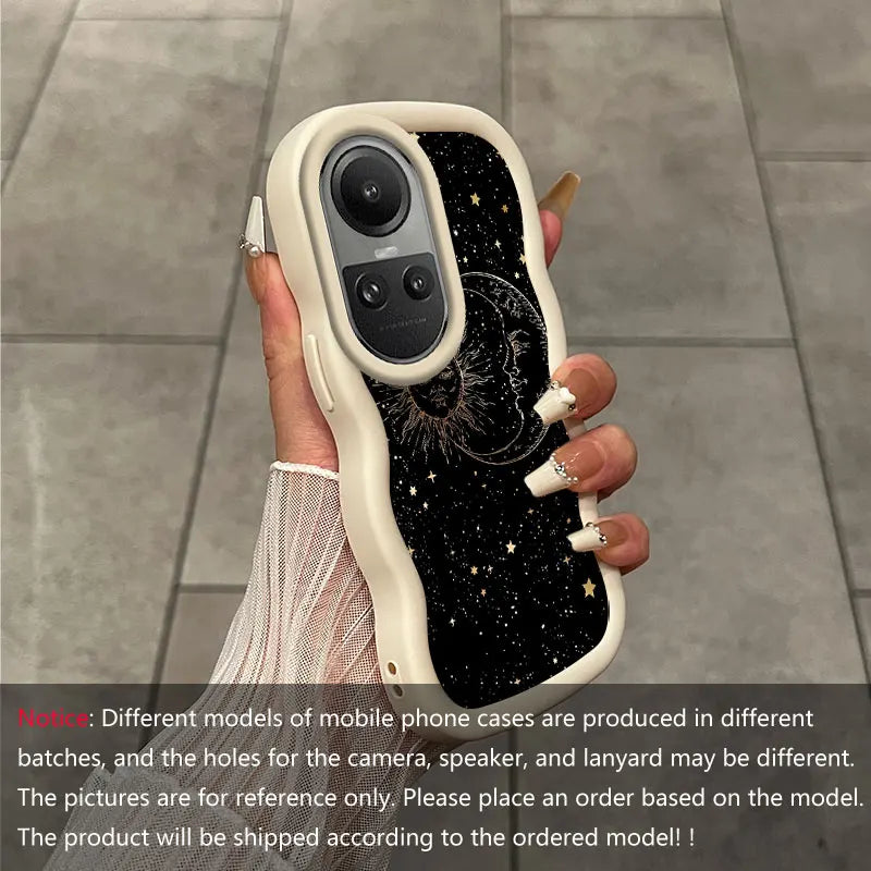 Fashion sun moon stars Flexible Case For Reno10 With Anti-Fingerprint Features Suitable For OPPO A Reno X 91 77 79 3 11 54 38