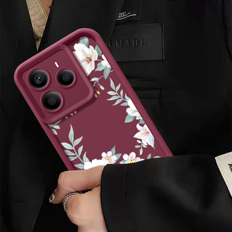Fashion Flower Case For Xiaomi 13T 14T 11T Pro Poco X6 F6 Pro Funda Redmi Note 14 Pro 5G 13 12 11 Shockproof Bumper Soft Cover
