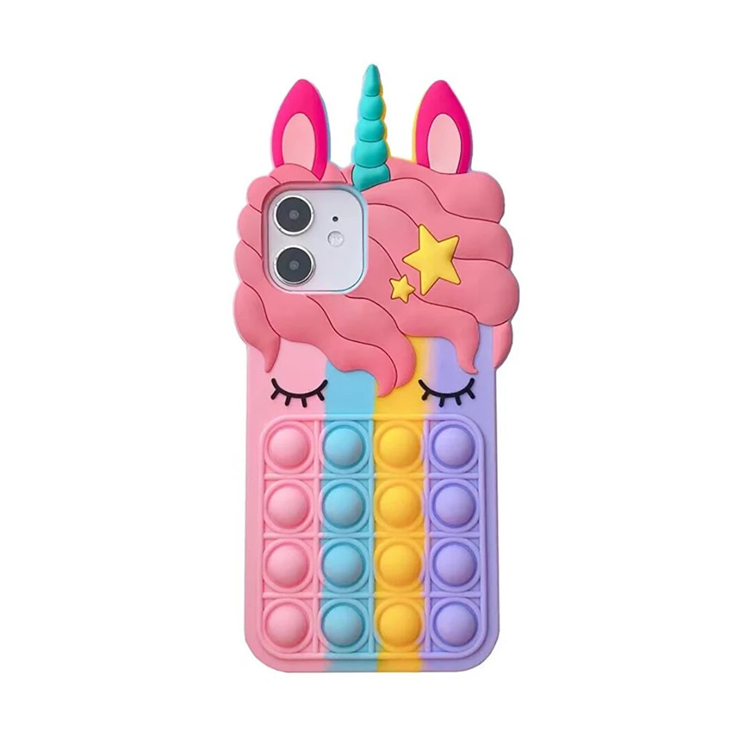 3D Cartoon Cute Unicorn Soft Silicone Phone Case For iPhone 16 15 14 13 12 11 Pro Max 14 15 Plus Mobile Shockproof Back Cover