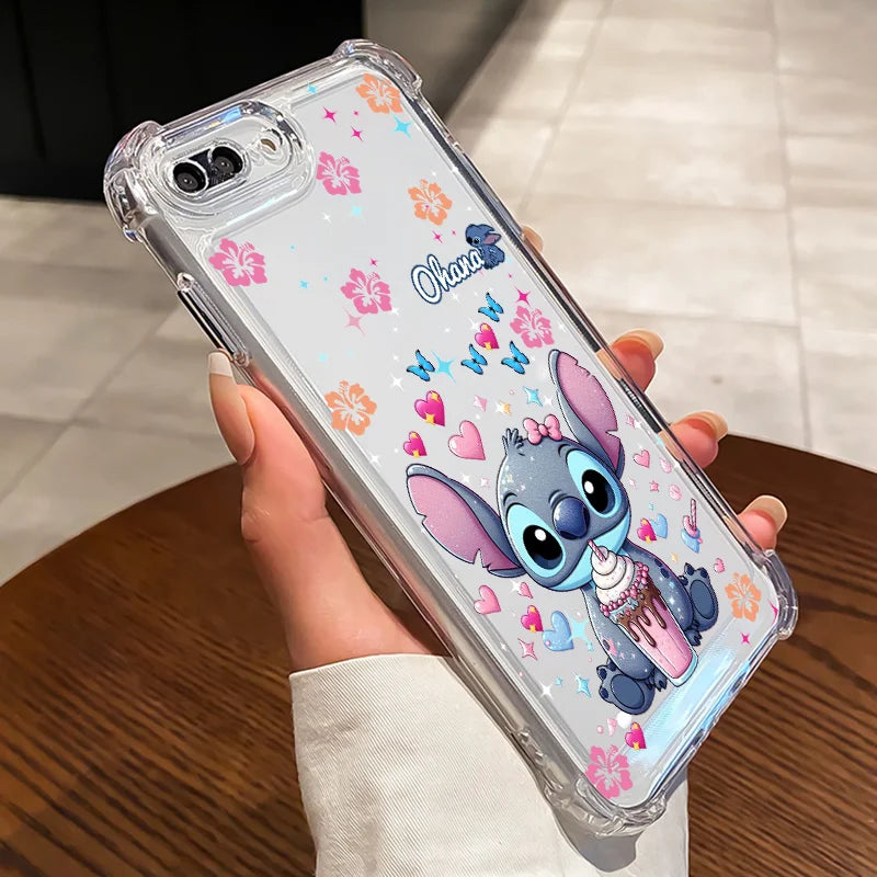 Disney Stitch Cute Fashion For Redmi Note 14 13 12S 12 11T 11 10S 10 Pro Plus MAX Anti-Fall Transparent TPU Soft Phone Case