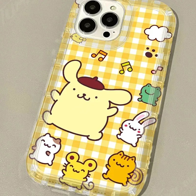 Saniro Pom Purin Case For iPhone 16 15 14 13 12 11 Pro Max 16E XR XS X 8 7 Plus SE 2020 Printing Clear Silicone Protective Cover
