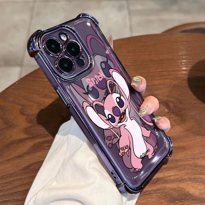 Dance Angel Stitch Phone Case for iPhone 16 Pro Max 15 Plus 14 Pro 13 Mini 12 11 XS XR 7 8 SE 16E Shockproof Clear Armor Capa