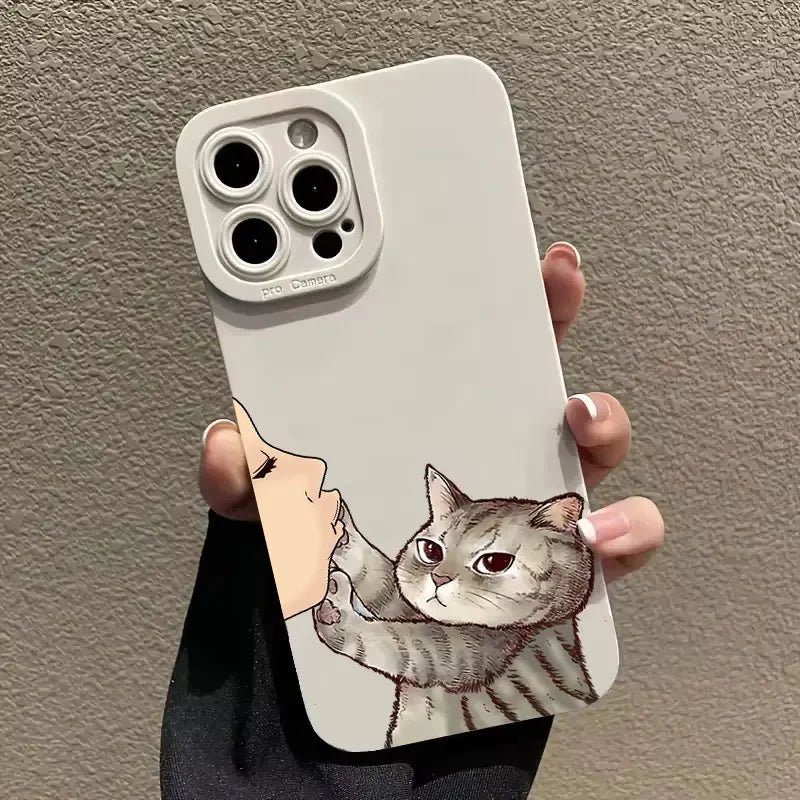 Cat American short Shorthair kiss Phone Case for iPhone 16 Cases iPhone 15 14 13 12 Mini 11 Pro Max 16 7 8 Plus XS SE Back Cover