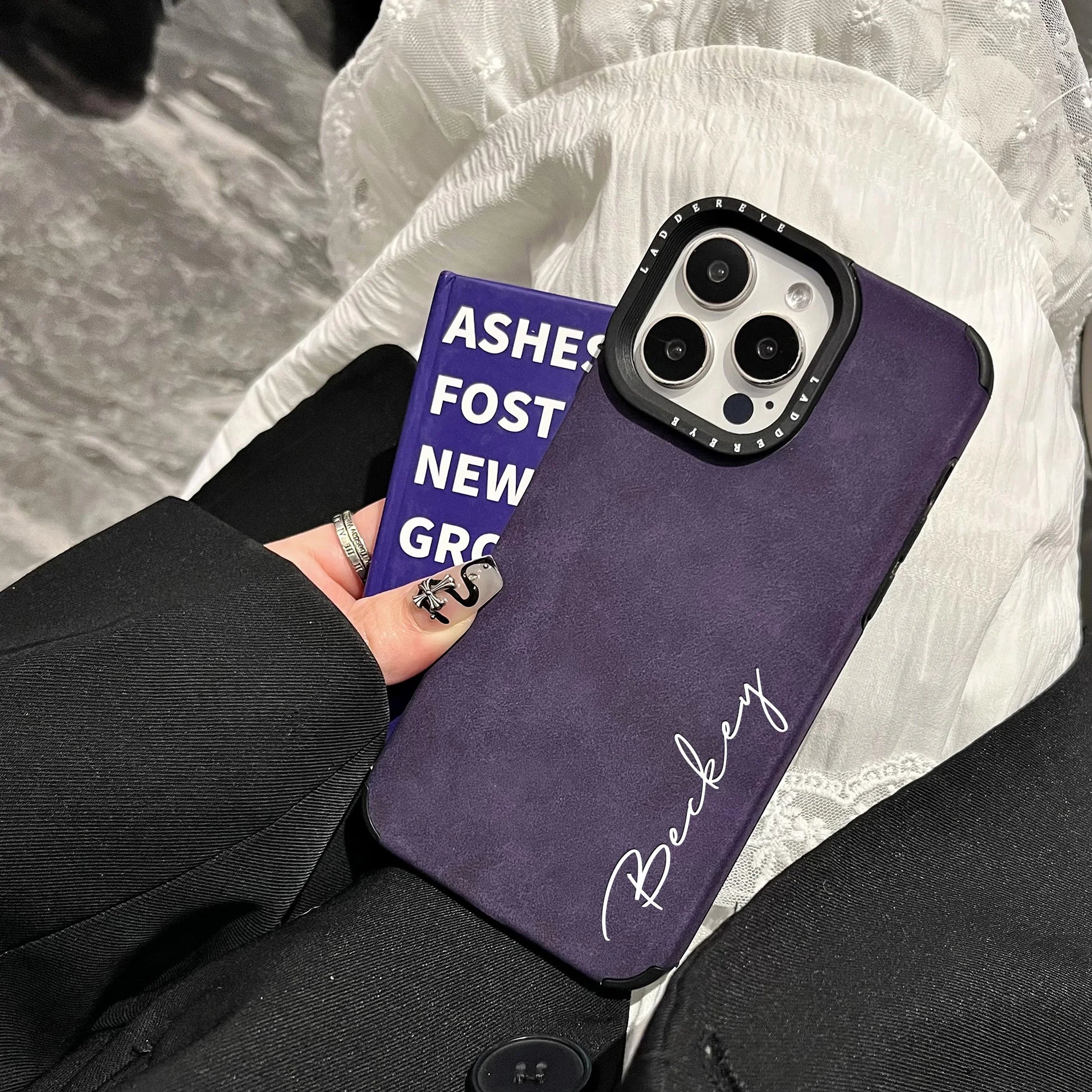 Custom Name Personalized Phone Case for iphone17 16 15 14 13 12 11 Pro Max Plus, luxury Faux Leather Shockproof gift case