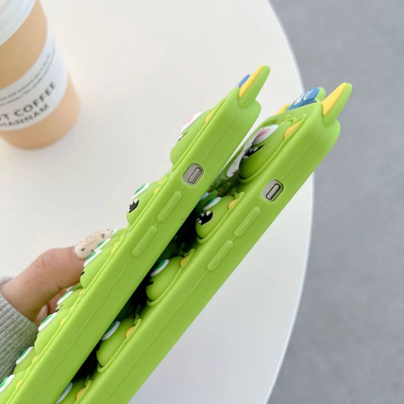 Unzip Phone Case For iPhone 15 14 13 12 11 Little Monster Unzip Pinch Silicone Phone Cover For iPhone 15 Pro Max Toy Mobile Case