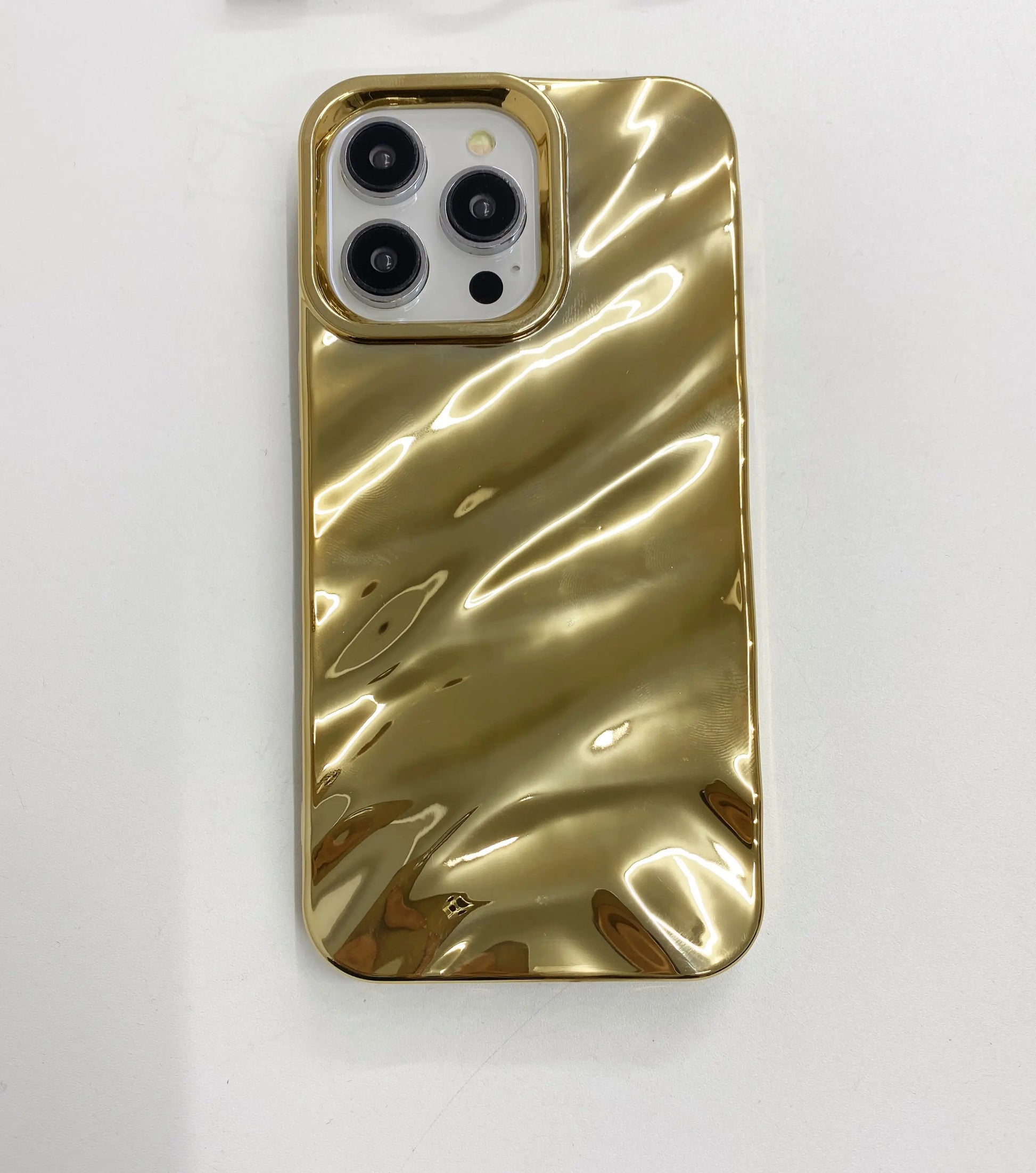 Luxury Plating 3D Wavy Texture Soft Phone Case For iPhone 16 15 14 Plus 13 12 11 Pro XS Max XR Protection Bumper Shockproof Capa