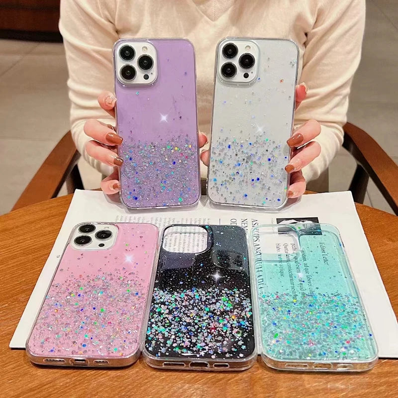 For Vivo V25 V25E Y02 Y16 Y02S Y77 Y77E Y35 Y22 Y22S 4G Y15S Y15A Y01 X50 ProX21 UD Phone Case Bling Glitter Sequins Soft Cover