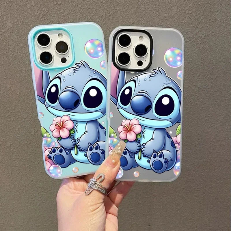 Bubble Flower Stitch Phone Case For IPhone 17 16 15 14 13 12 11 Pro Max Plus Air Casing Color Jelly Silicone Bumper 2 In 1 Cover