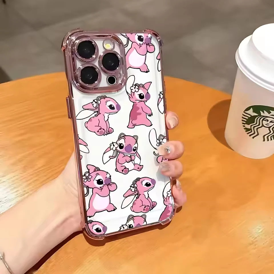 Dance Angel Stitch Phone Case for iPhone 16 Pro Max 15 Plus 14 Pro 13 Mini 12 11 XS XR 7 8 SE 16E Shockproof Clear Armor Capa