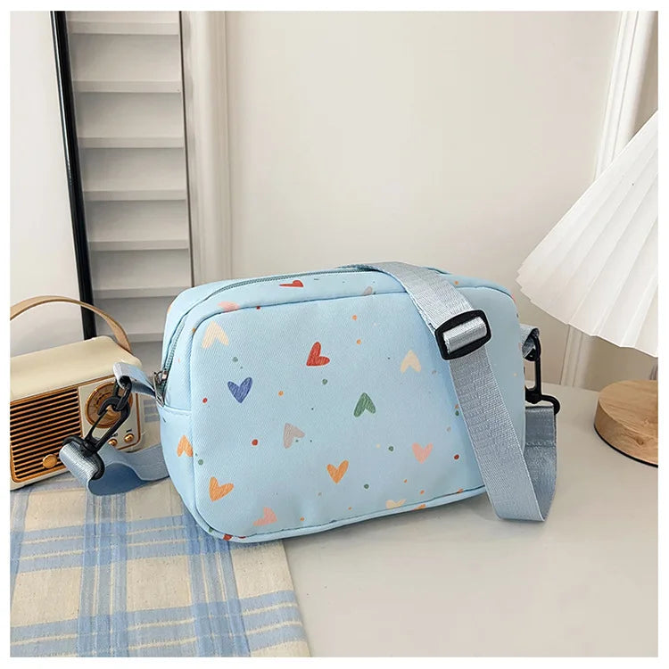 Embroidery Camera Shoulder Bag Design Nylon Small Messenger Bag Makeup Bag Women Butterfly Minimalist Solid Color Crossbody Bag