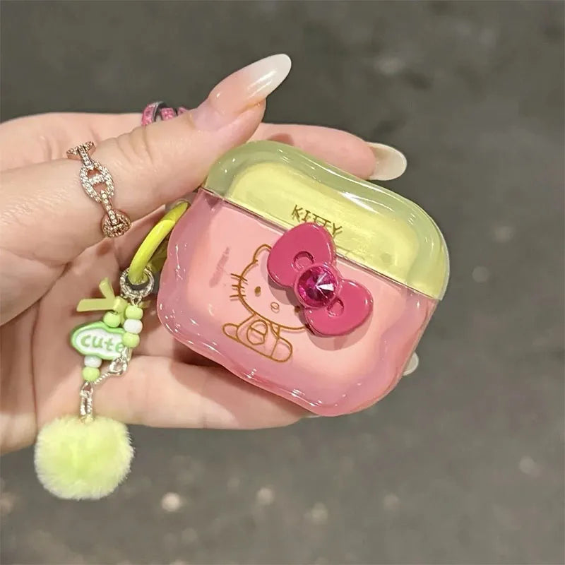 Kawaii Sanrio Hello Kitty Earphone Case for Apple AirPods Pro Earphone Case Anime Cartoon Cute 1/2 Generation Girl's Gifts Toys