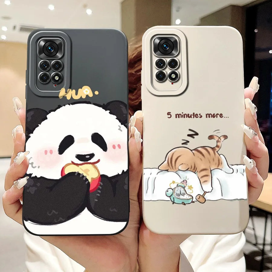 Case for Redmi Note 11 11S 4G 11 Pro Couqe Matte Soft Silicone Cartoons Funda Shockproof  Phone Bags For Note11 11S Back Covers