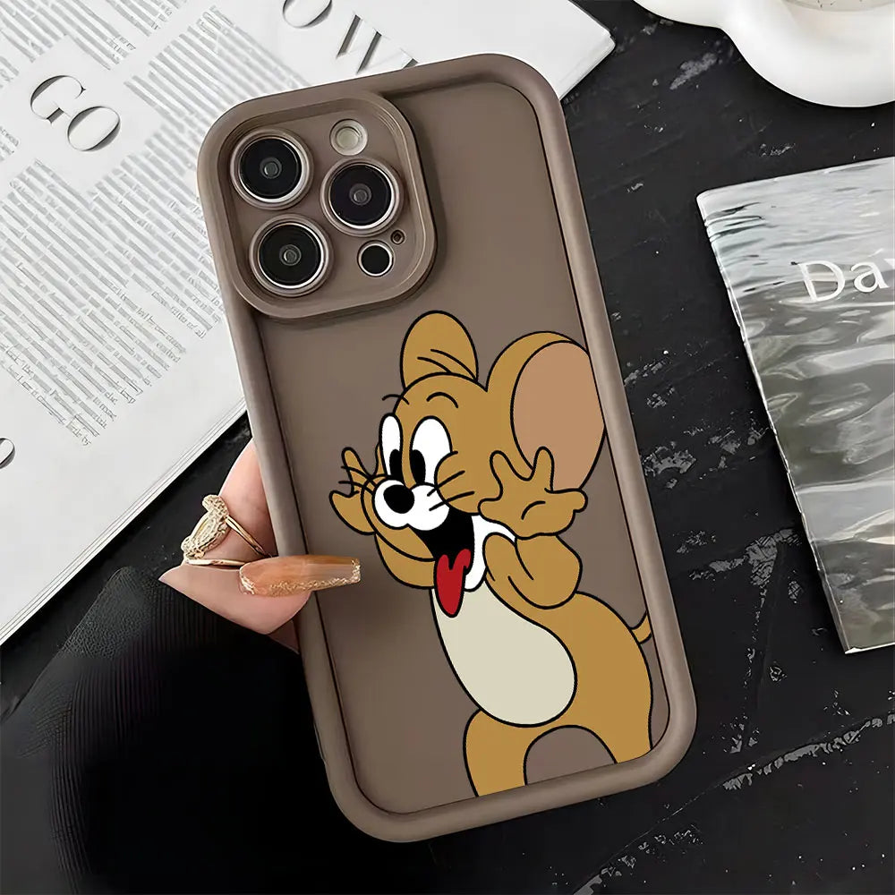Cartoon Cute Toms Jerrys Phone Case for iPhone 16 15 14 13 12 11 Pro Max Mini XR XS X 7 8 6 6s Plus Soft TPU Back Cover