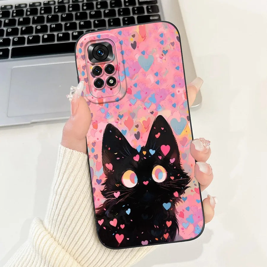 Case for Redmi Note 11 11S 4G 11 Pro Couqe Matte Soft Silicone Cartoons Funda Shockproof  Phone Bags For Note11 11S Back Covers