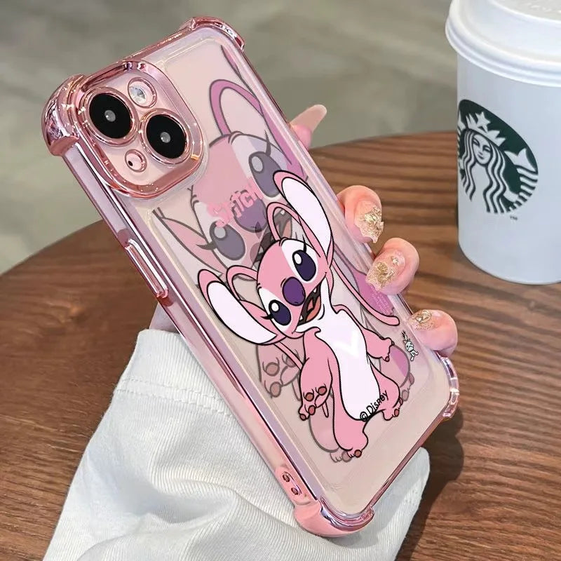 Dance Angel Stitch Phone Case for iPhone 16 Pro Max 15 Plus 14 Pro 13 Mini 12 11 XS XR 7 8 SE 16E Shockproof Clear Armor Capa