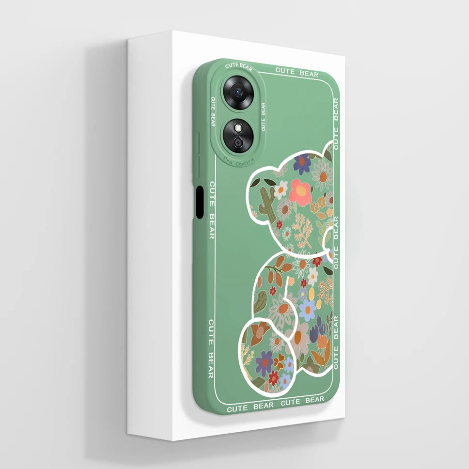 Phone Case For Oppo A17 A17K K 4G Pretty Flowers Smooth Liquid Silicone Back Cover For OppoA17K Oppo A 17 K Fundas Shell Coque