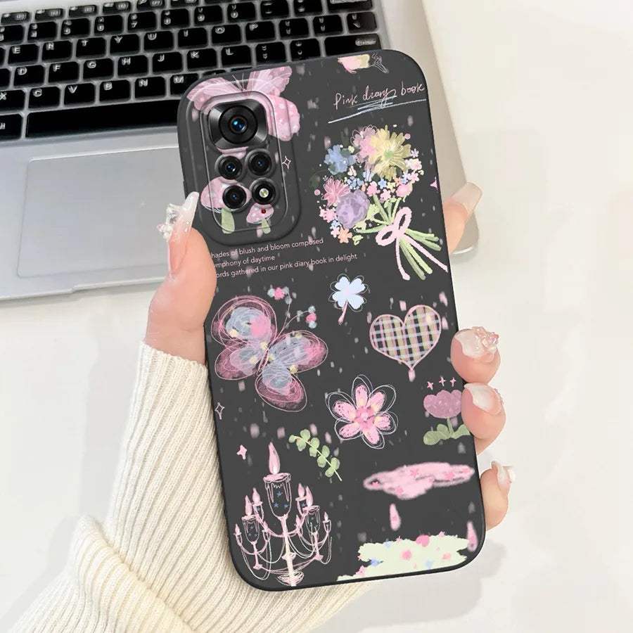 Case for Redmi Note 11 11S 4G 11 Pro Couqe Matte Soft Silicone Cartoons Funda Shockproof  Phone Bags For Note11 11S Back Covers