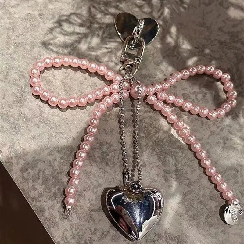 Retro Love Heart Bowknot Pearl Case For Xaomi Redmi 13X 15C 15 Redmi Note 14 Pro Plus 14S POCO C65 C61 C71 M7 C75 4G 5G Cover