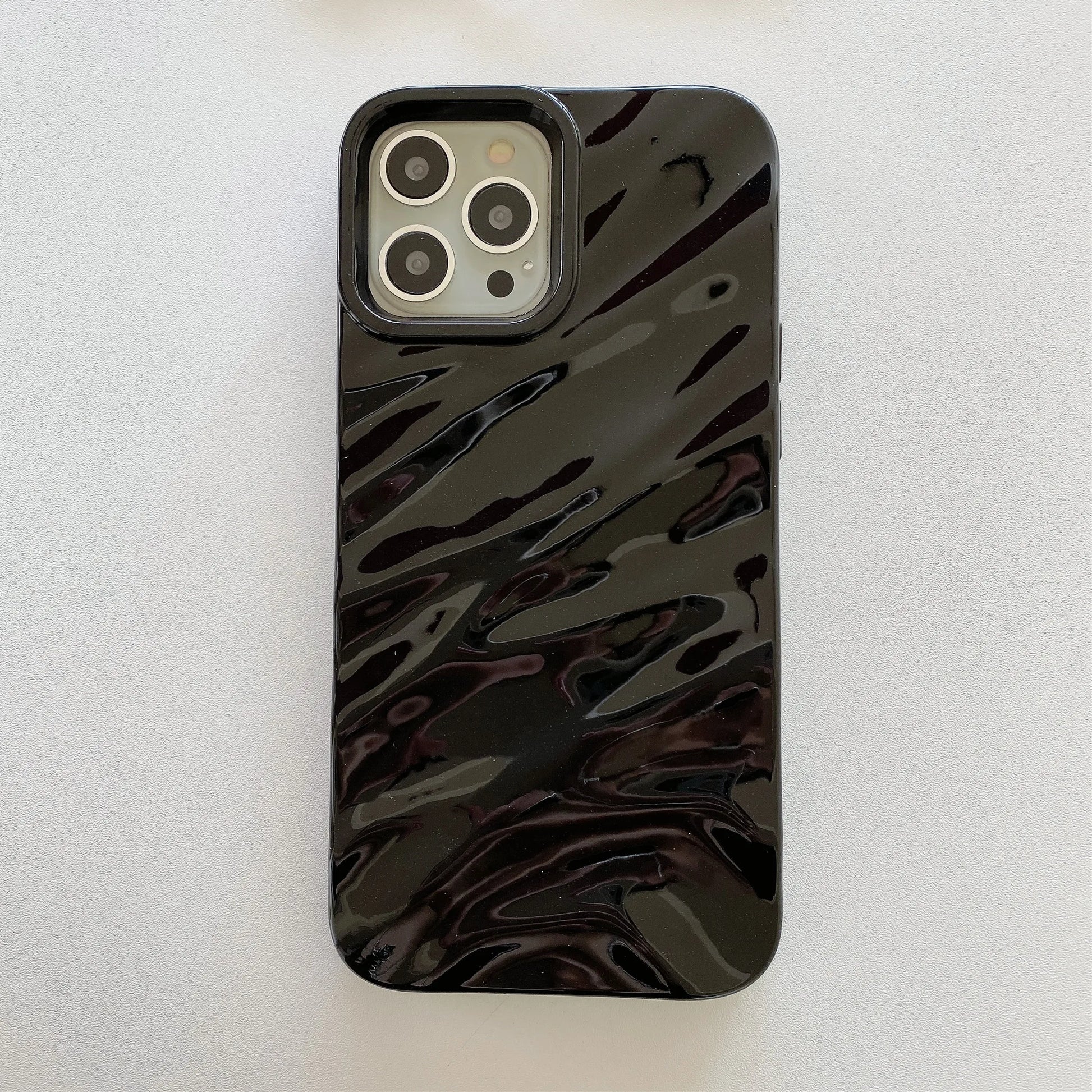 Luxury Plating 3D Wavy Texture Soft Phone Case For iPhone 16 15 14 Plus 13 12 11 Pro XS Max XR Protection Bumper Shockproof Capa