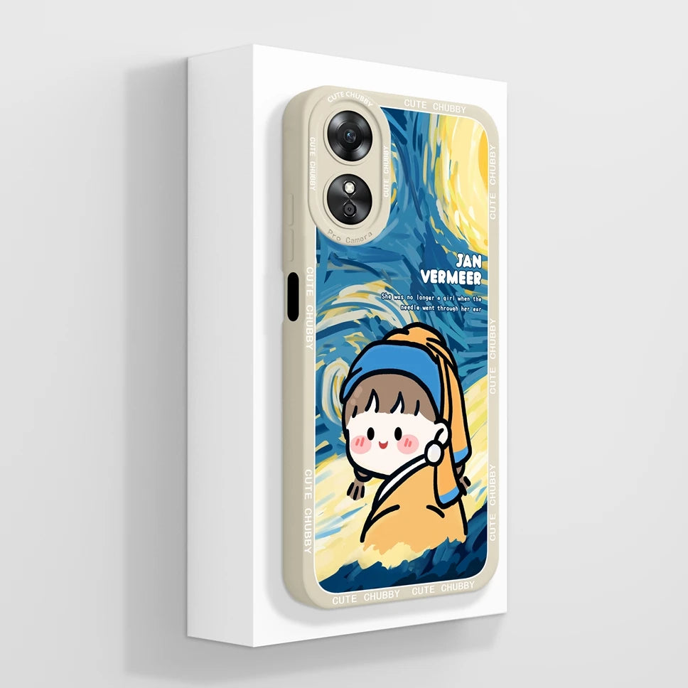 Phone Case For Oppo A17 A17K K 4G Pretty Flowers Smooth Liquid Silicone Back Cover For OppoA17K Oppo A 17 K Fundas Shell Coque