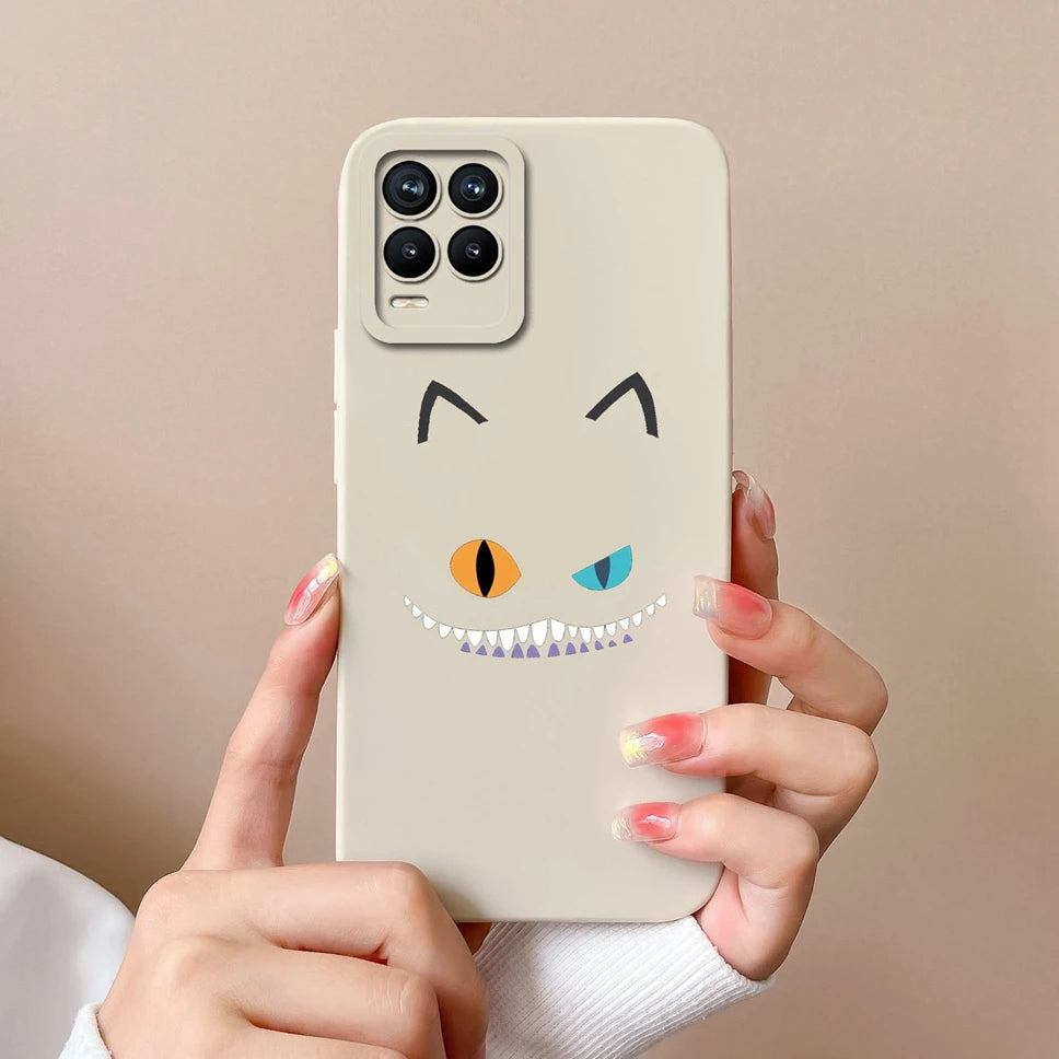 Cases For Realme 8 Pro 4G Shell Lovely Cartoon Astronaut Pattern Soft Liquid Silicone Phone Covers For Realme8 8Pro Fundas Coque