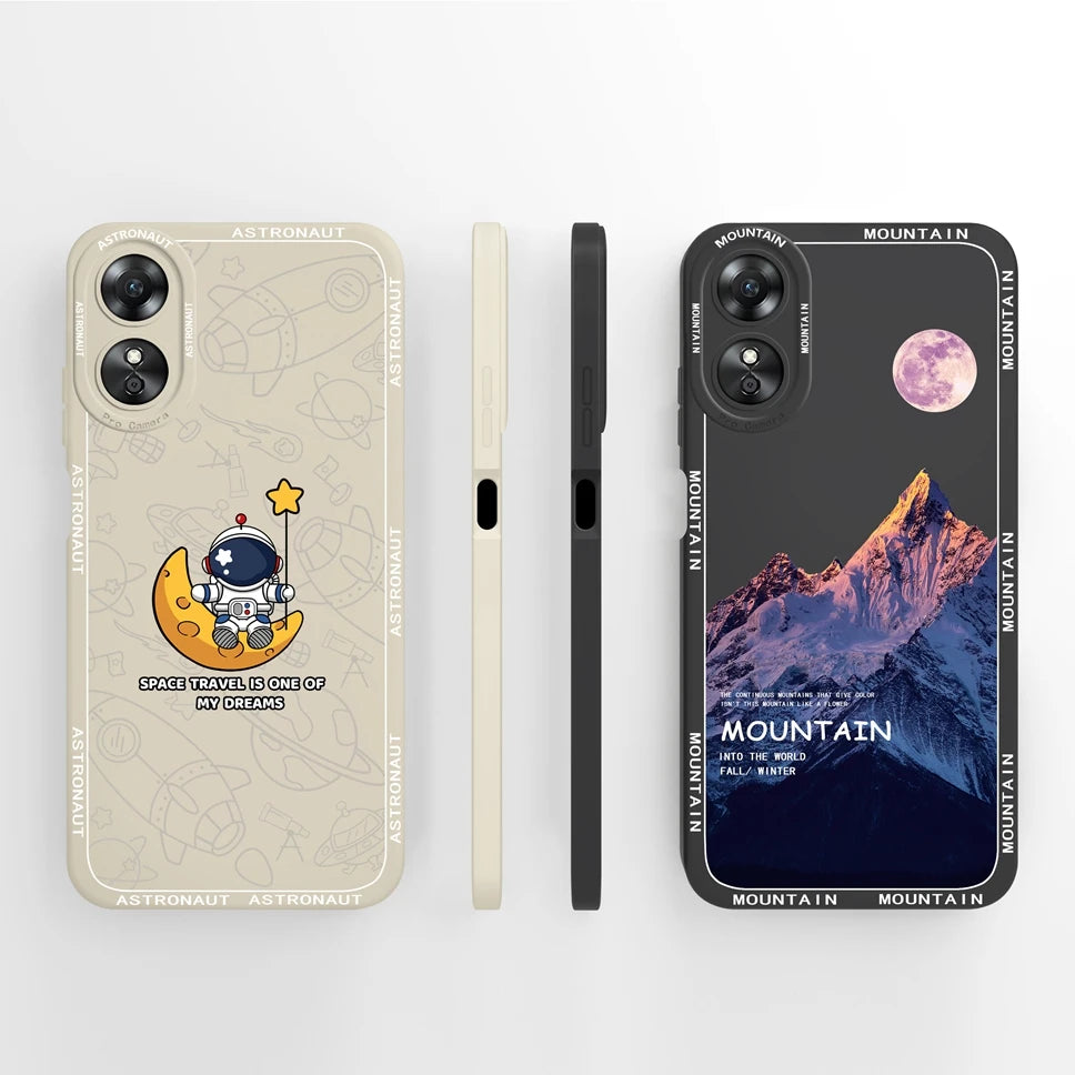 Phone Case For Oppo A17 A17K K 4G Pretty Flowers Smooth Liquid Silicone Back Cover For OppoA17K Oppo A 17 K Fundas Shell Coque