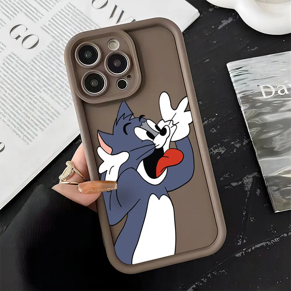 Cartoon Cute Toms Jerrys Phone Case for iPhone 16 15 14 13 12 11 Pro Max Mini XR XS X 7 8 6 6s Plus Soft TPU Back Cover