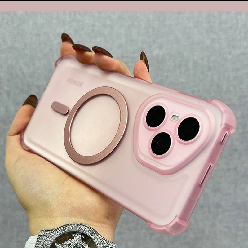 For Honor400Lite Case Airbag Shockproof Magnetic Wireless Charging Case For Honor 400 300 200 100 90 80 70 60 Pro Clear Cover