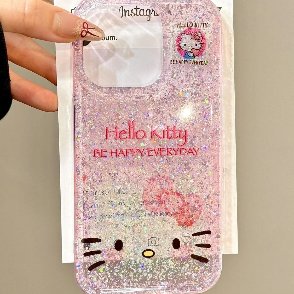 Luxury Glitter lovely Hello Kitty Clear Soft Case protection for iPhone 16 15 13 12 11 14 Pro Max XS XR 16 7 8 Plus X SE Coque