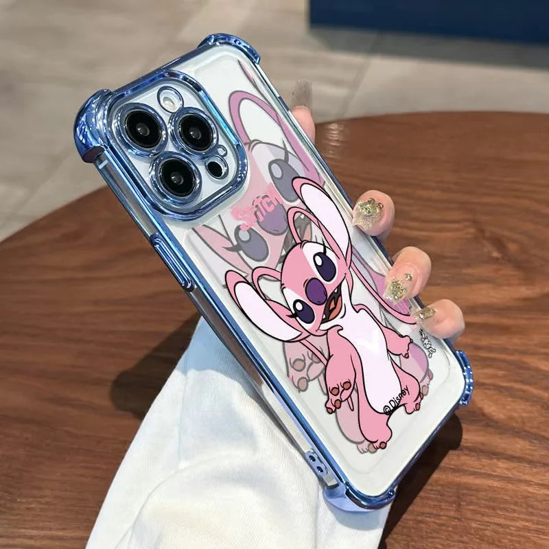 Dance Angel Stitch Phone Case for iPhone 16 Pro Max 15 Plus 14 Pro 13 Mini 12 11 XS XR 7 8 SE 16E Shockproof Clear Armor Capa