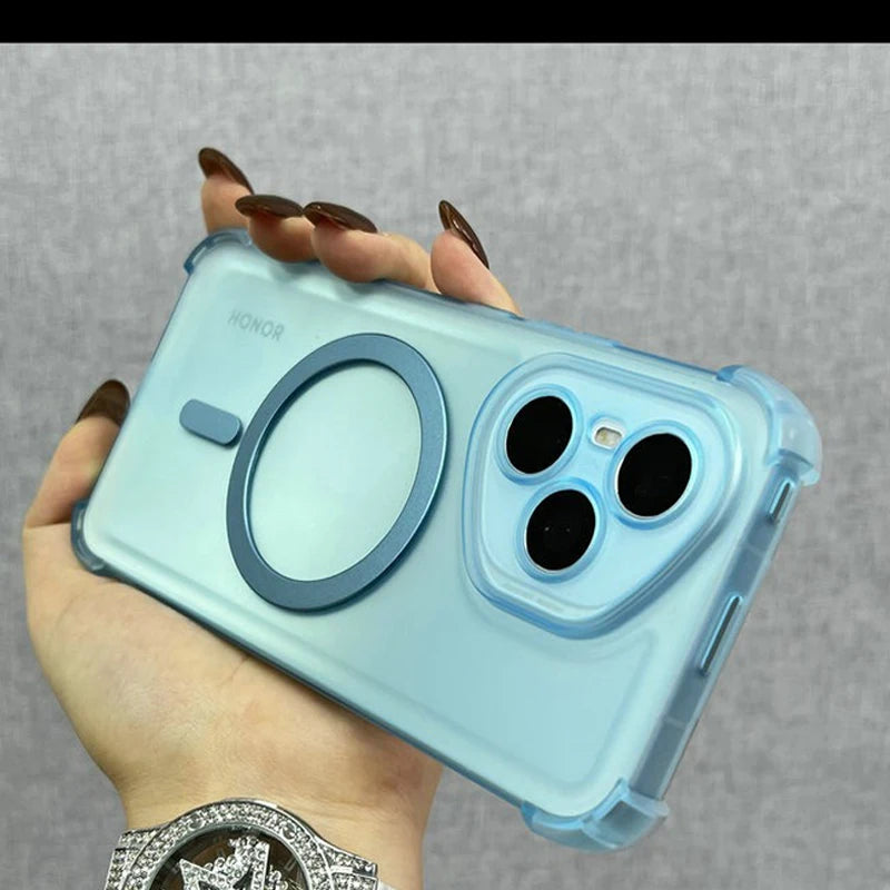 For Honor400Lite Case Airbag Shockproof Magnetic Wireless Charging Case For Honor 400 300 200 100 90 80 70 60 Pro Clear Cover