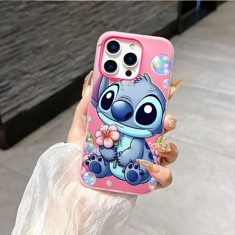Bubble Flower Stitch Phone Case For IPhone 17 16 15 14 13 12 11 Pro Max Plus Air Casing Color Jelly Silicone Bumper 2 In 1 Cover